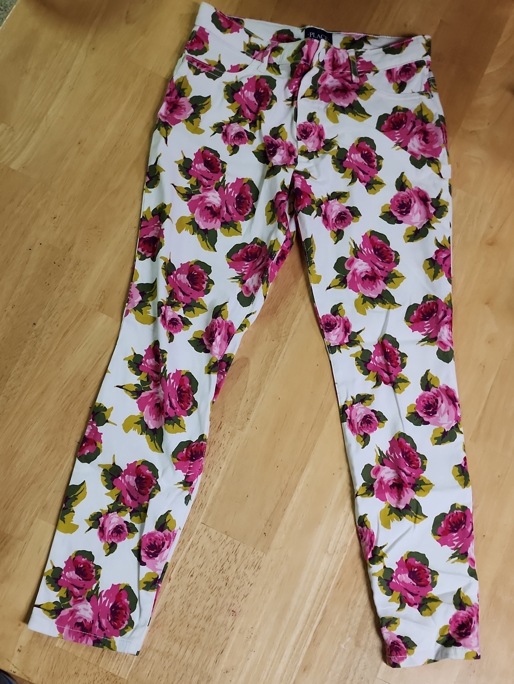 The Children's Place Girls Floral Rose Print Jeggings Skinny Pants Size 14